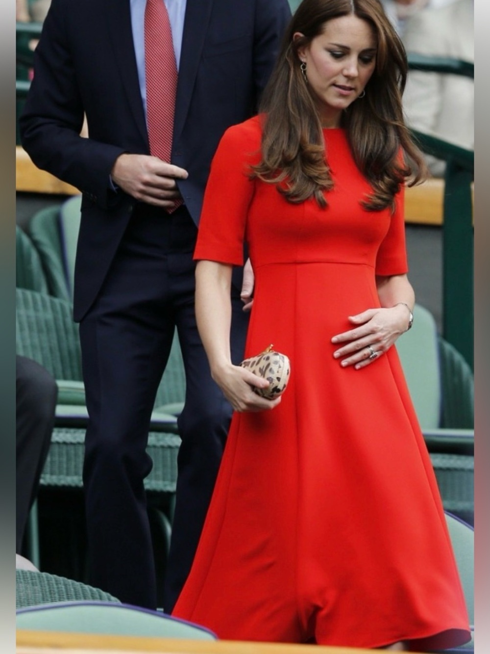 L.K. Bennett Cayla Red Midi Dress ASO Kate Middleton Fit Flare Sz 6